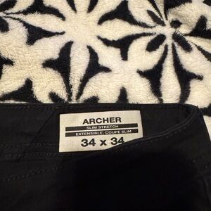 Archer Slim Stretch Black Pants
